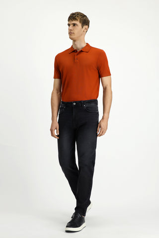 Siyah Regular Fit Standart Kesim Likralı Denim Pantolon