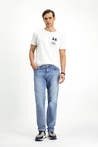 İndigo Regular Fit Likralı Denim Pantolon