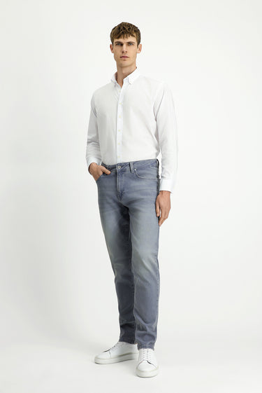 Orta Gri Regular Fit Likralı Denim Pantolon