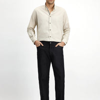 Siyah Regular Fit Likralı Denim Pantolon