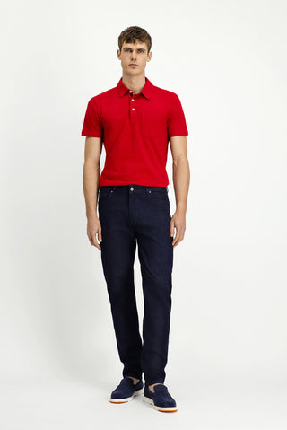Koyu Lacivert Regular Fit Standart Kesim Likralı Denim Pantolon