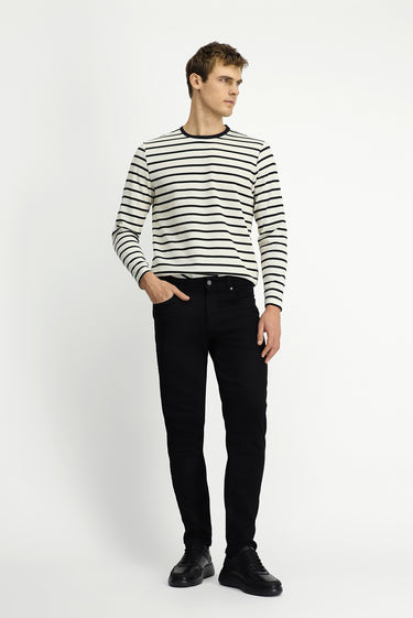 Siyah Slim Fit Dar Kesim Likralı Denim Pantolon