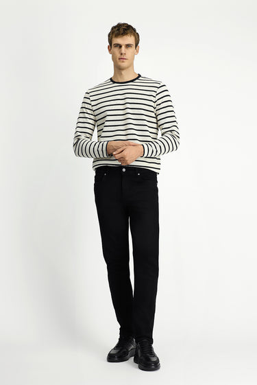 Siyah Slim Fit Dar Kesim Likralı Denim Pantolon