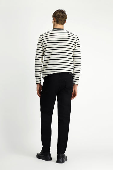 Siyah Slim Fit Dar Kesim Likralı Denim Pantolon