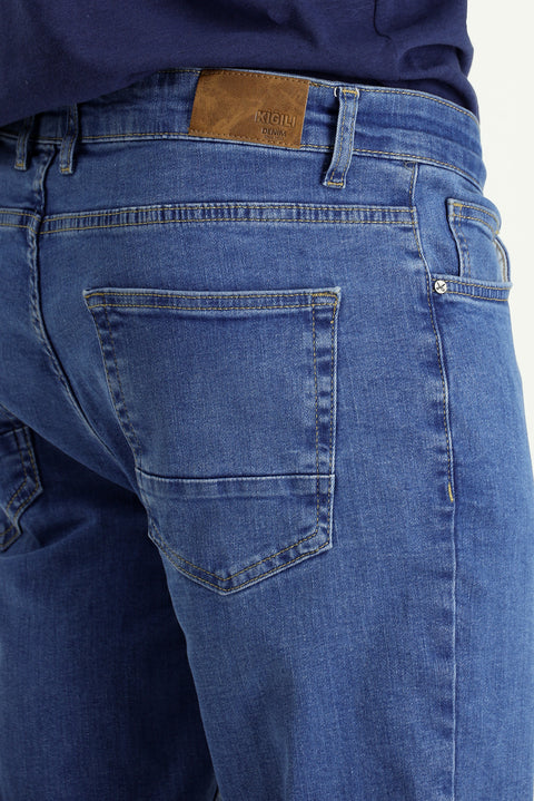 Açık Mavi Regular Fit Standart Kesim Pamuklu Likralı Esnek 4 Mevsim Denim Pantolon