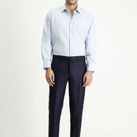 Koyu Lacivert 7 Drop Super Slim Fit Eksra Dar Kesim Desenli Likralı Klasik Kumaş Pantolon