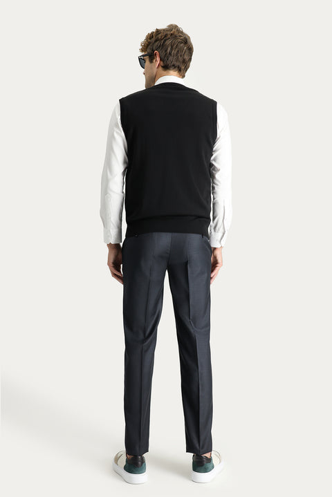 Koyu Antrasit 7 Drop Slim Fit Dar Kesim Klasik Kumaş Pantolon