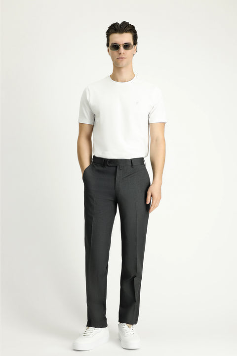 Orta Füme 7 Drop Slim Fit Dar Kesim Klasik Kumaş Pantolon