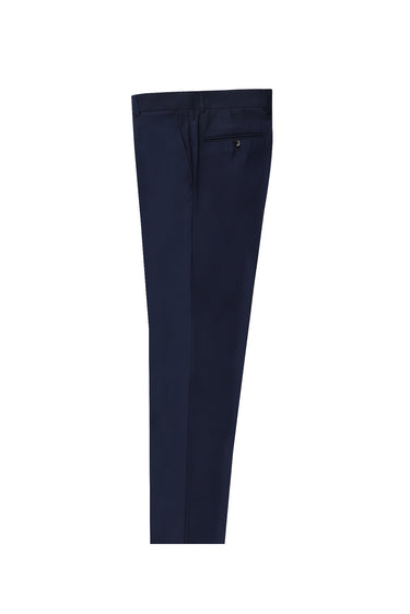 Orta Lacivert Slim Fit Dar Kesim Klasik Kumaş Pantolon