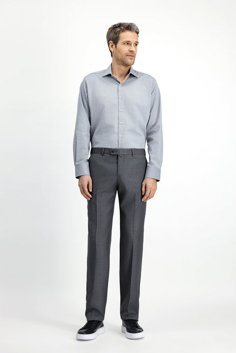 Medium Gray 7 Drop Slim Fit Classic Fabric Trousers