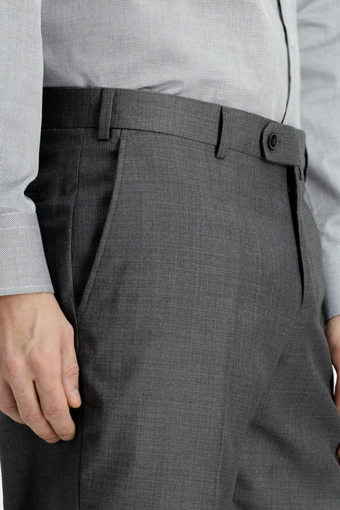 Medium Gray 6 Drop Regular Fit Standard Cut Classic Fabric Trousers