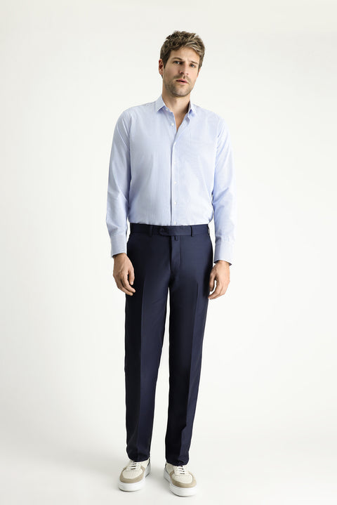 Koyu Lacivert 6 Drop Regular Fit Standart Kesim Klasik Kumaş Pantolon