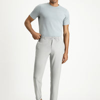 Açık Gri 7 Drop Super Slim Fit Eksra Dar Kesim Beli İpli Gofre Likralı Klasik Kumaş Pantolon