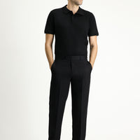 Siyah Super Slim Fit Ekstra Dar Kesim Likralı Klasik Kumaş Pantolon