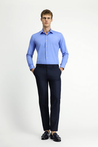 Koyu Lacivert 7 Drop Slim Fit Dar Kesim Klasik Kumaş Pantolon