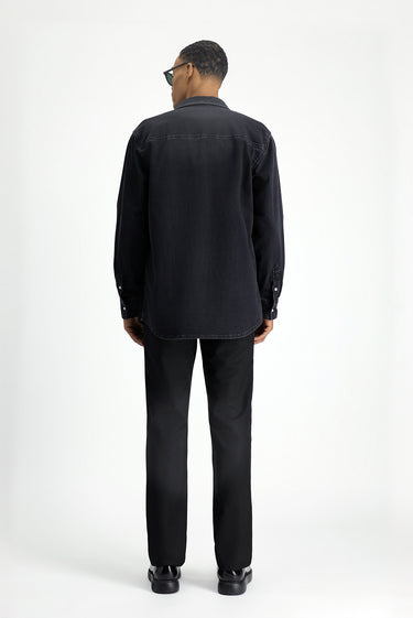 Siyah Regular Fit Tokalı Pileli Klasik Kumaş Pantolon