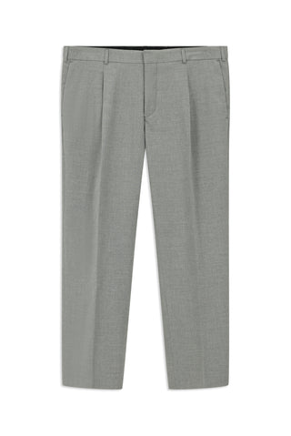 Orta Gri 4 Drop Relaxed Fit Rahat Kesim Pileli Klasik Kumaş Pantolon