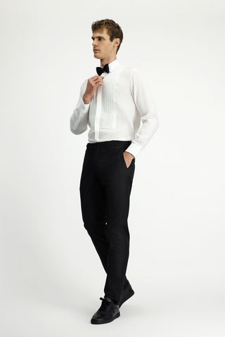 Siyah 6 Drop Regular Fit Standart Kesim Klasik Kumaş Smokin Pantolon
