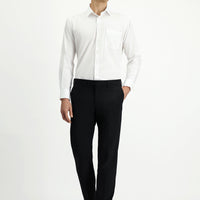 Siyah Slim Fit Dar Kesim Yünlü Klasik Kumaş Pantolon