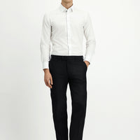 Siyah Slim Fit Dar Kesim Yünlü Klasik Kumaş Pantolon