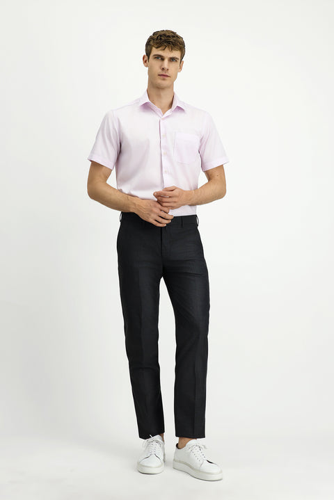 Dark Gray 7 Drop Slim Fit Narrow Cut Classic Wool Fabric Trousers
