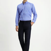 Koyu Lacivert Slim Fit Dar Kesim Yünlü Klasik Kumaş Pantolon