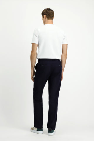 Koyu Lacivert Techno-Line 4 Drop Relaxed Fit Rahat Kesim Beli Lastikli İpli Likralı Klasik Kumaş Pantolon