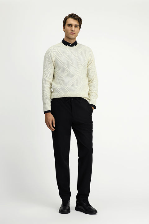 Siyah 7 Drop Super Slim Fit Eksra Dar Kesim Likralı Beli Lastikli İpli Klasik Kumaş Pantolon