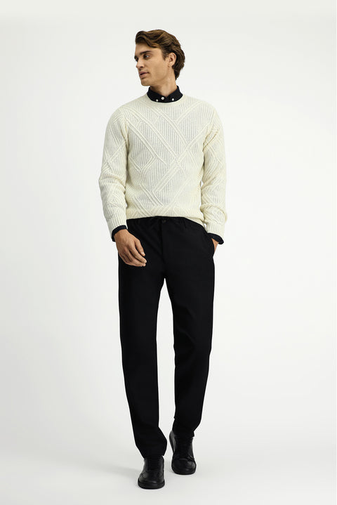 Siyah 7 Drop Super Slim Fit Eksra Dar Kesim Likralı Beli Lastikli İpli Klasik Kumaş Pantolon