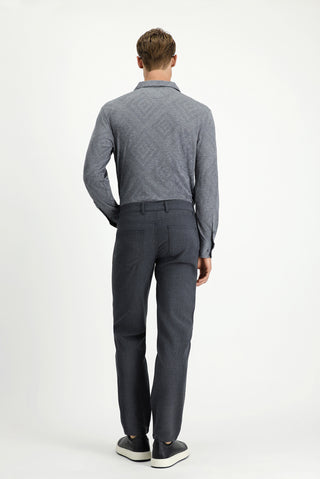Orta Füme 7 Drop Slim Fit Dar Kesim Yünlü Kumaş Pantolon