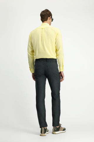 Koyu Yeşil 7 Drop Slim Fit Dar Kesim Yünlü Kumaş Pantolon