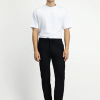 Siyah Slim Fit Dar Kesim Beli Lastikli İpli Klasik Kumaş Pantolon