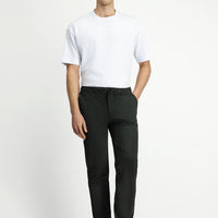 Asker Haki Slim Fit Dar Kesim Beli Lastikli İpli Klasik Kumaş Pantolon