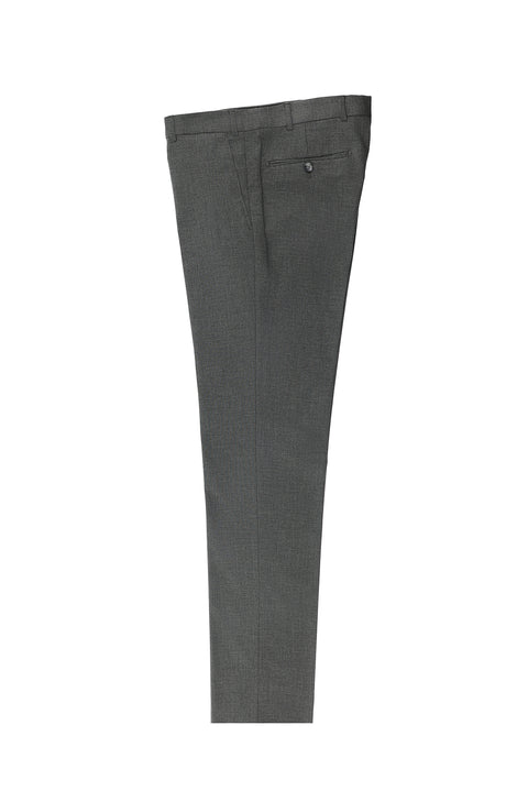 Koyu Füme 7 Drop Slim Fit Dar Kesim Yünlü Klasik Desenli Kumaş Pantolon