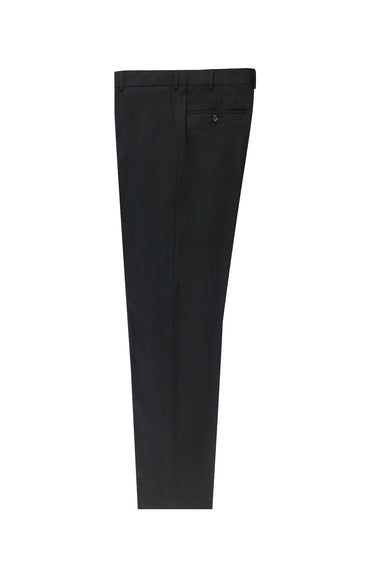 Siyah Regular Fit Yünlü Klasik Kumaş Pantolon
