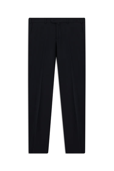 Siyah Lacivert Slim Fit Dar Kesim Yünlü Klasik Kumaş Pantolon