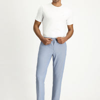 Mavi 6 Drop Regular Fit Standart Kesim Beli Lastikli İpli Desenli Gofre Likralı Klasik Kumaş Pantolon