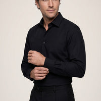 Black Long Sleeve Regular Fit Non-Iron 100% Cotton Classic Shirt