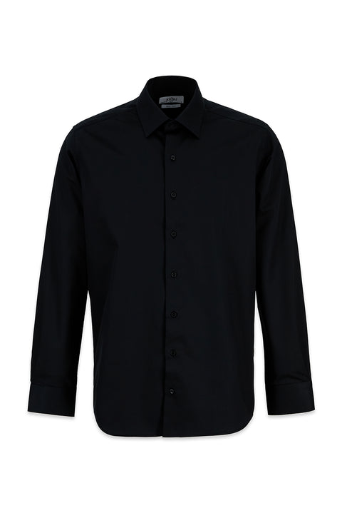 Black Long Sleeve Regular Fit Non-Iron 100% Cotton Classic Shirt