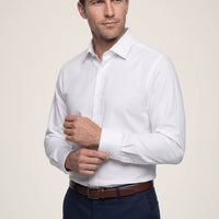 White Long Sleeve Regular Fit Non-Iron 100% Cotton Classic Shirt