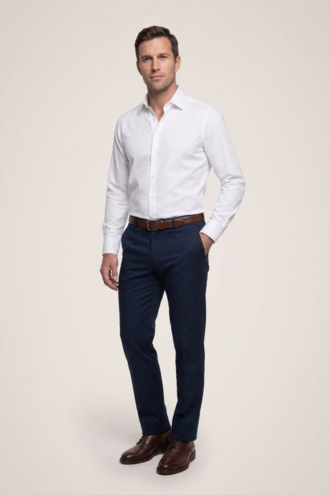 White Long Sleeve Regular Fit Non-Iron 100% Cotton Classic Shirt