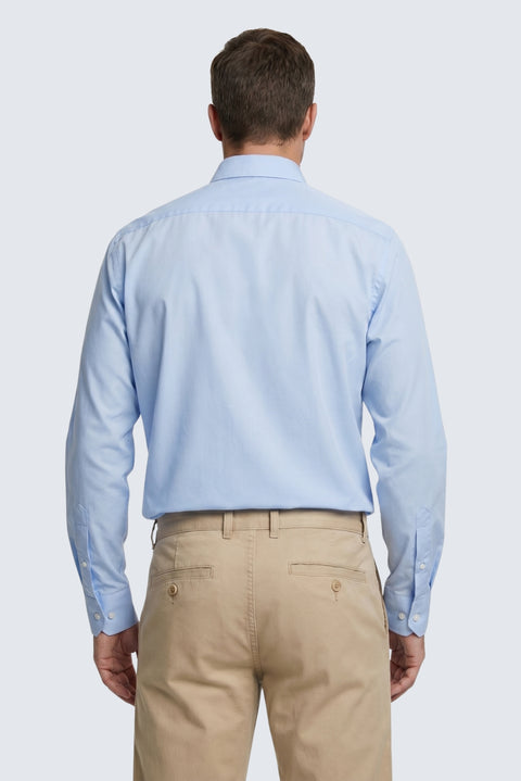 Mavi-Mavi 2'li Uzun Kol Regular Fit Pamuklu Ütü Gerektirmeyen Pamuklu Klasik Non Iron Gömlek Seti