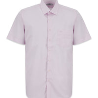 Toz Pembe Kısa Kol Regular Fit Non Iron Ütü Gerektirmeyen Pamuklu Cepli Gömlek