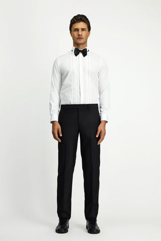 Beyaz Uzun Kol Slim Fit Dar Kesim Non Iron Klasik Piliseli Pamuklu Gömlek