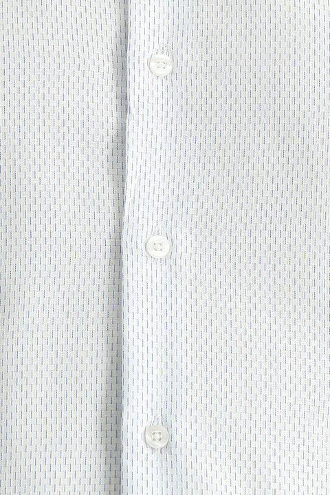 Koyu Mavi Uzun Kol Slim Fit Dar Kesim Klasik Desenli Pamuk Gömlek