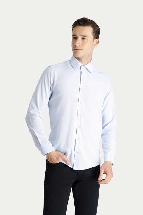 Light Blue Long Sleeve Slim Fit Oxford Cotton Shirt