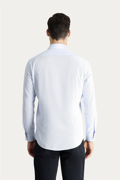 Light Blue Long Sleeve Slim Fit Oxford Cotton Shirt