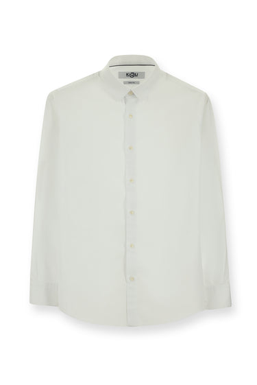 Beyaz Uzun Kol Slim Fit Dar Kesim Desenli Pamuk Gömlek