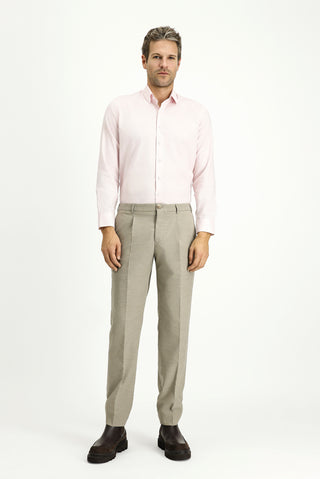 Pembe Uzun Kol Slim Fit Dar Kesim Desenli Pamuk Klasik Gömlek