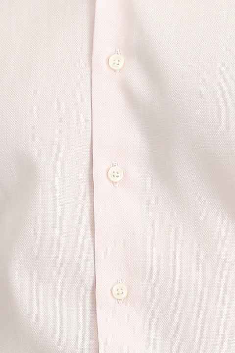 Pembe Uzun Kol Slim Fit Dar Kesim Desenli Pamuk Klasik Gömlek